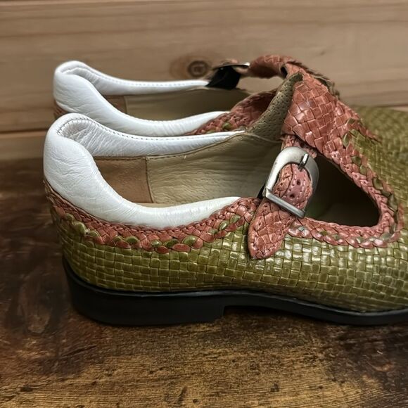 Aerogreen Size 7 Green & Orange Mary Jane Golfing Loafers - Picture 4 of 10